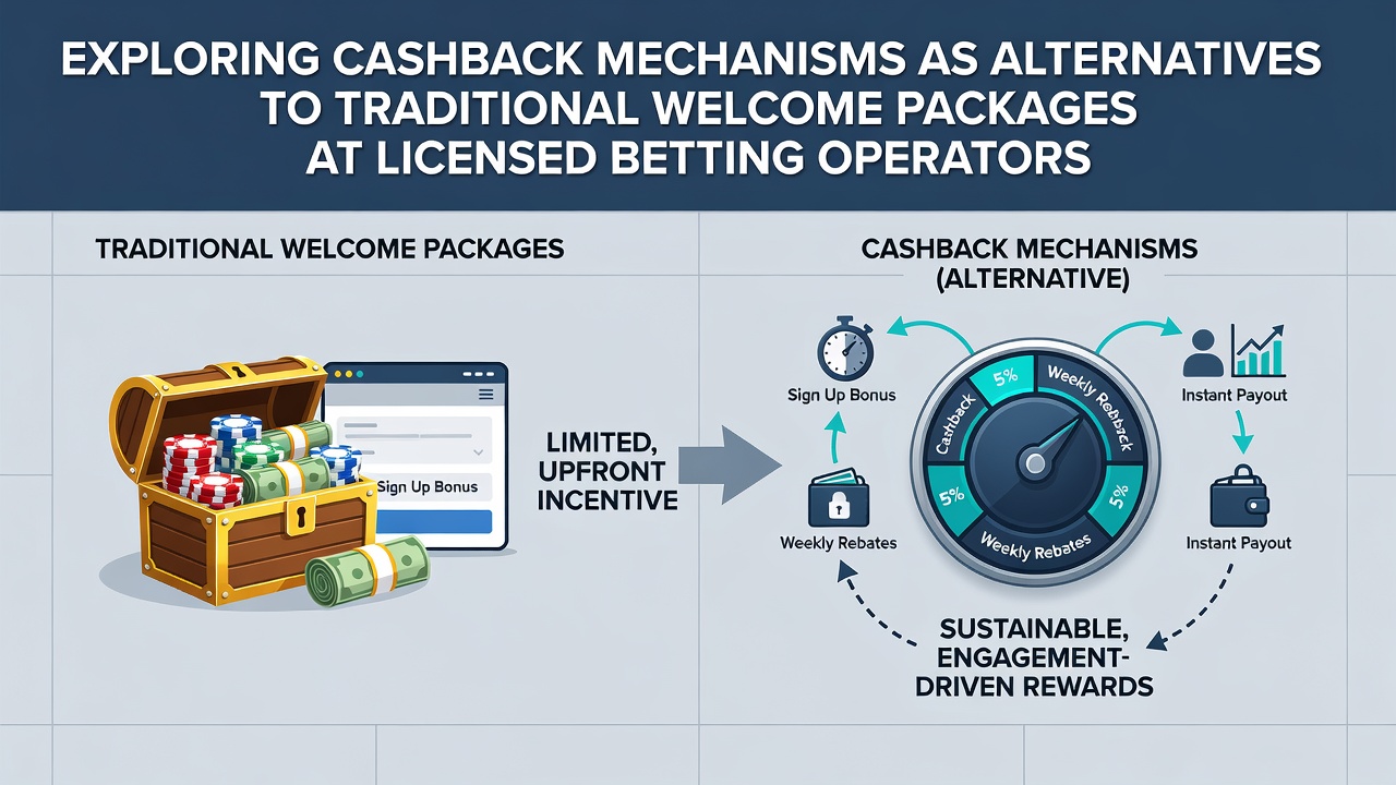 Data visualization comparing cashback versus traditional welcome bonus performance metrics across licensed operators