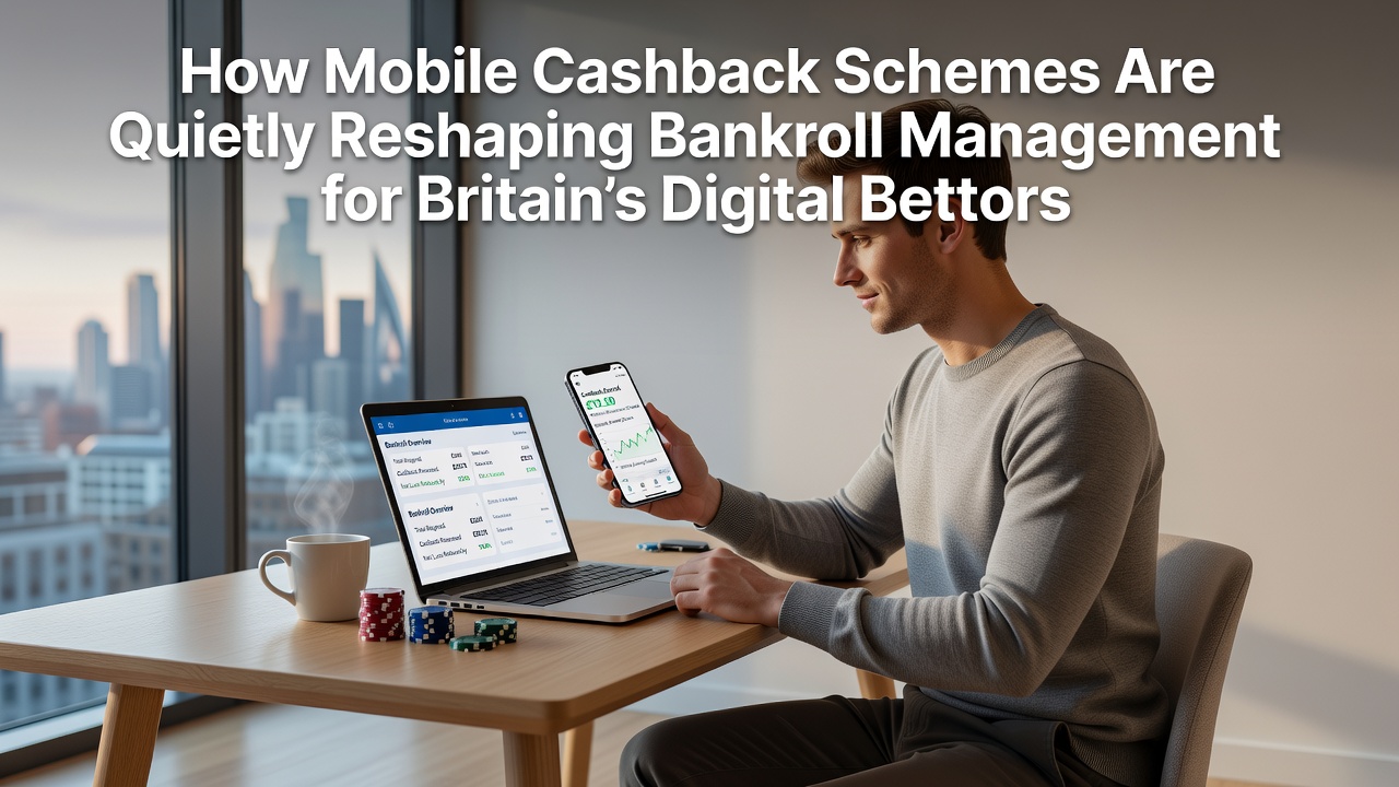Bettor reviewing cashback history and adjusted bankroll metrics on a smartphone