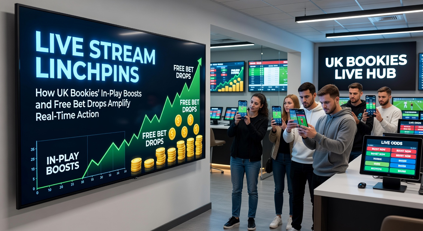 Close-up of a mobile betting app during a live horse race stream, showing free bet drop alerts alongside boosted in-play odds and cash-out options