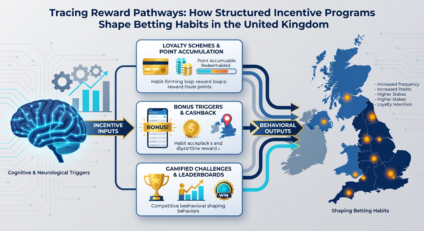 Infographic displaying UK betting habit statistics linked to incentive program participation rates and session durations