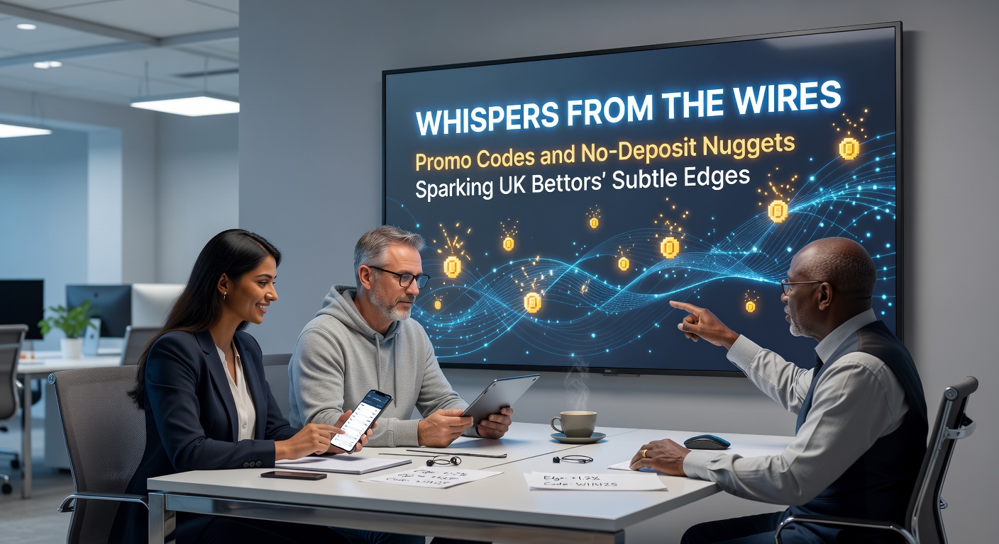 UK bettor on smartphone discovering no-deposit bonus notifications amid a web of digital promo code networks